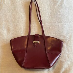 CLAUDIA Burgundy Leather/Suede Tote Bag